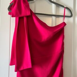 Elegant Pink One-Shoulder Dress